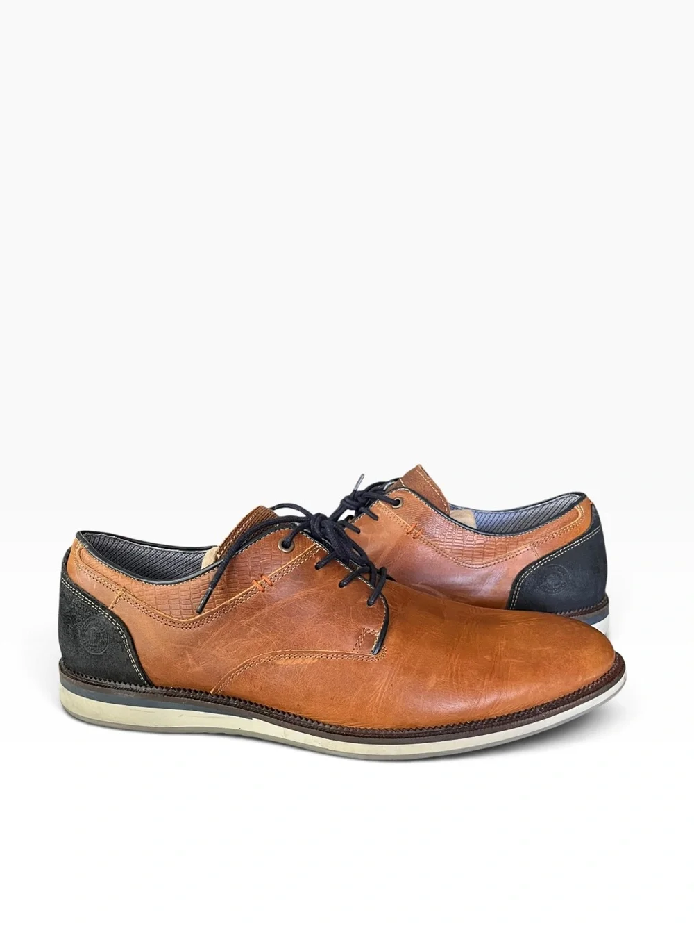 Bull Boxer Presslee Oxford Leather Brown Lace Up Shoes Mens Size 12 EU 45 Casual